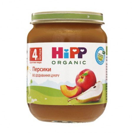 Детское фруктовое пюре HiPP Organic Персики, с 4 месяцев, 125 г