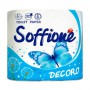 Туалетная бумага Soffione Decoro двухслойная синяя, 4 шт