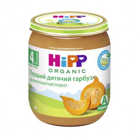 Детское овощное пюре HiPP Первая детская тыква, с 4 месяцев, 125 г