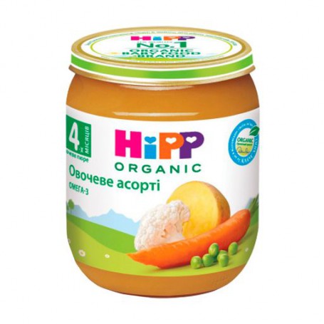 Детское овощное пюре HiPP Овощное ассорти, с 4 месяцев, 125 г