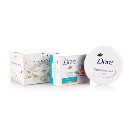 Подарочный набор Dove С нежностью и заботой (Крем, 75 мл + крем-мыло, 100 г)