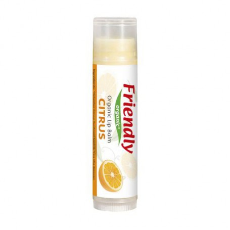 Бальзам для губ Friendly Organic Lip Balm Citrus Flavor Цитрус, для детей и мам, 4.25 г