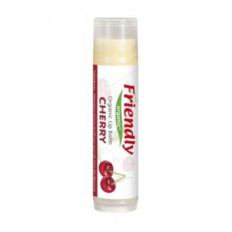 Бальзам для губ Friendly Organic Lip Balm Cherry Flavor Вишневый аромат, для детей и мам, 4.25 г