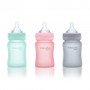 Стеклянная бутылочка для кормления Everyday Baby Silicone Coated с рождения, с силиконовым покрытием, серая, 150 мл (10211)