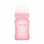 Стеклянная бутылочка для кормления Everyday Baby Silicone Coated с рождения, с силиконовым покрытием, розовая, 150 мл (10208)