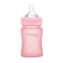 Стеклянная бутылочка для кормления Everyday Baby Silicone Coated с рождения, с силиконовым покрытием, розовая, 150 мл (10208)