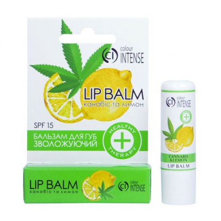 Увлажняющий бальзам для губ Colour Intense Lip Balm Healthy Therapy 01, Канабис и Лимон, 5 г