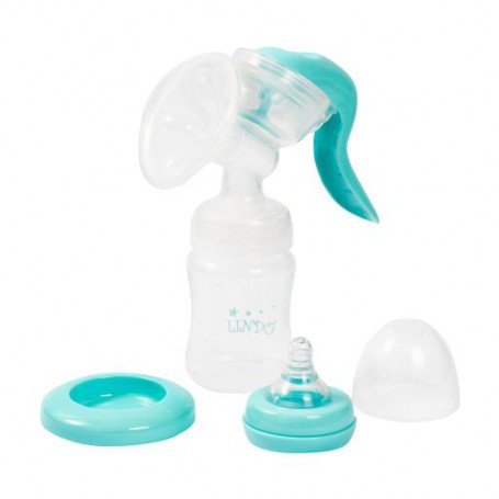 Механический молокоотсос Lindo Pk 071 с бутылочкой с широким горлом и силиконовой соской, 180 мл