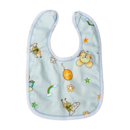 Слюнявчик Lindo Ф 934 на кнопке, голубой