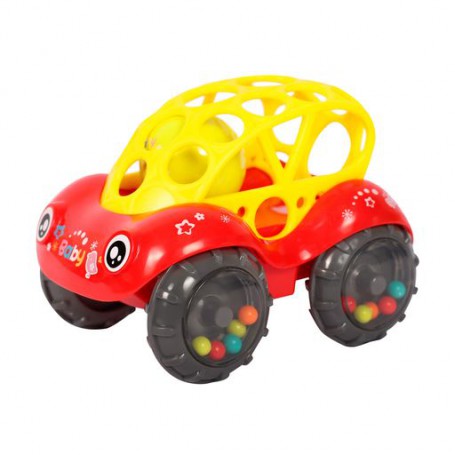 Игрушка-погремушка Lindo Машинка красная, от 6 месяцев (Б 339)