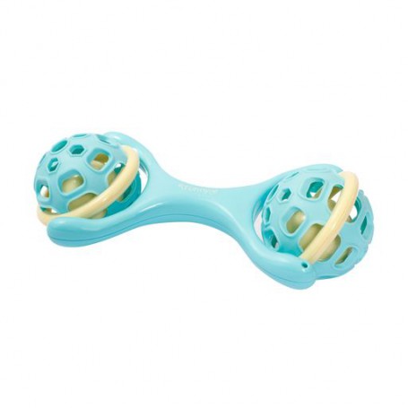 Игрушка-погремушка Lindo Б 332 Гантеля, синяя, от 6 месяцев