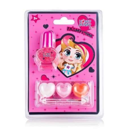 Набор для девочек Honey Bunny Miss Маленькая радость (блеск для губ, 1 г + лак для ногтей, 3.2 г)