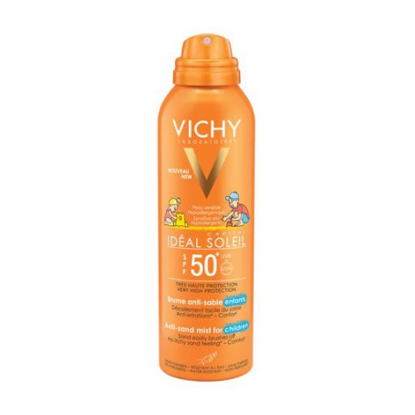Детский солнцезащитный водостойкий спрей Vichy Ideal Soleil Anti-Sand Mist SPF 50+, Анти-песок, для чувствительной кожи, 200 мл