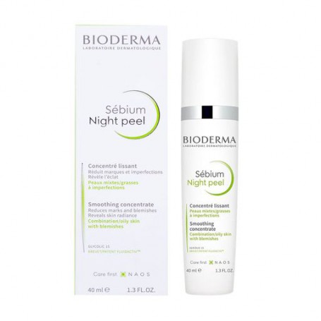 Разглаживающий ночной пилинг-концентрат для лица Bioderma Sebium Night Peel Smoothing Concentrate, 40 мл
