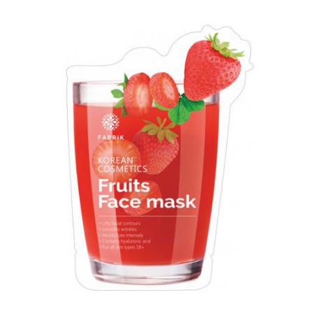 Маска для лица Fabrik Cosmetology Korean Cosmetics Fruits Face Mask Face Увлажняющая, с экстрактом клубники, 30 г