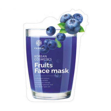 Маска для лица Fabrik Cosmetology Korean Cosmetics Fruits Face Mask Увлажняющая, с экстрактом черники, 30 г