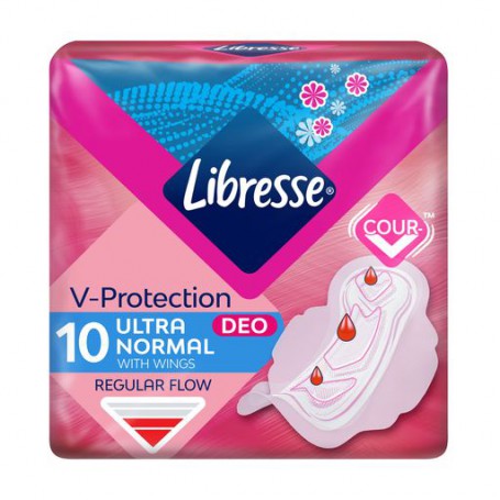 Гигиенические прокладки Libresse Ultra Normal Deo с крылышками, 10 шт