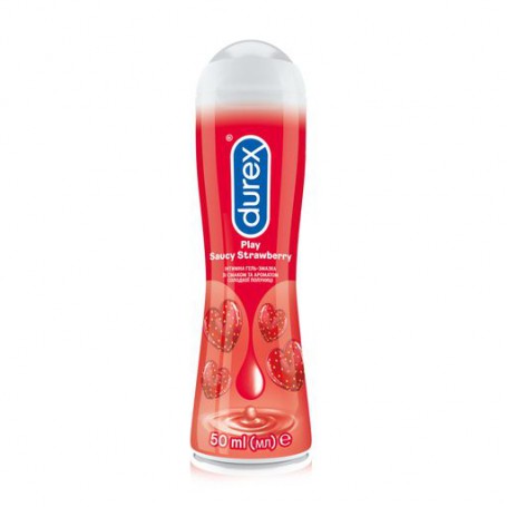 Интимный гель-смазка Durex Play Saucy Strawberry со вкусом и ароматом сладкой клубники (лубрикант), 50 мл