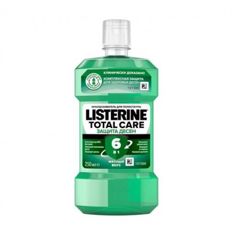 Ополаскиватель для полости рта Listerine Total Care 6 в 1 Защита десен, мятный вкус, 250 мл