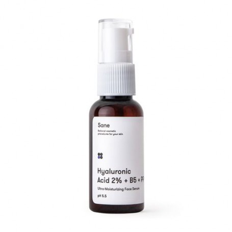 Сыворотка для лица Sane Hyaluronic Acid 1% с гиалуроновой кислотой и витаминами В5, PP, C, 30 мл