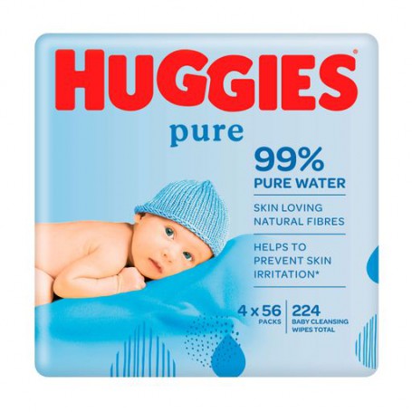 Детские влажные салфетки Huggies Pure для младенцев, 56*4 шт
