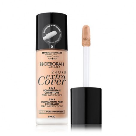 Тональная основа для лица Deborah 24Ore Extra Cover Foundation SPF 20, 00, 30 мл