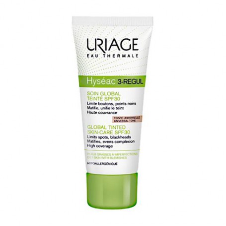 Тональный крем для лица Uriage Hyseac 3-Regul Soin Global Teinte SPF 30 Уход за жирной кожей, 40 мл