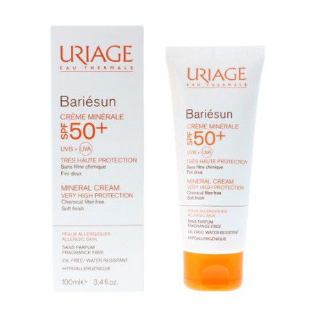 Солнцезащитный крем для лица и тела Uriage Bariesun Creme Minerale SPF 50+ Минеральный, 100 мл