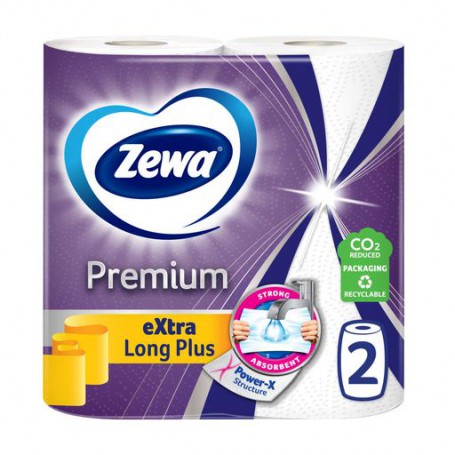 Бумажные полотенца Zewa Premium Extra Long Plus, 2-слойные, 120 отрывов, 2 шт