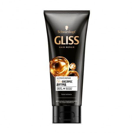 Маска для волос Gliss Ultimate Repair Экспресс уход 1 минута, для сильно поврежденных и сухих волос, 200 мл