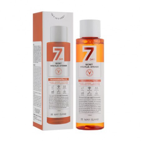 Осветляющий тонер для лица May Island 7 Days Secret Vita Plus-10 Toner витаминизированный, 155 мл