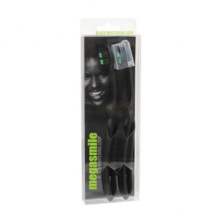 Зубные щетки Megasmile Black Whitening Loop средней жесткости, 2 шт