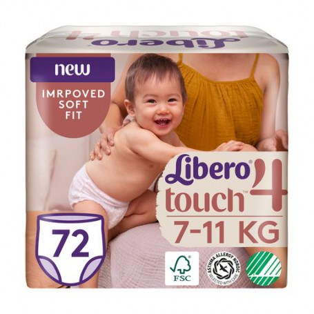 Набор подгузников-трусиков Libero Touch Pants размер 4, 7-11 кг, 2*36 шт