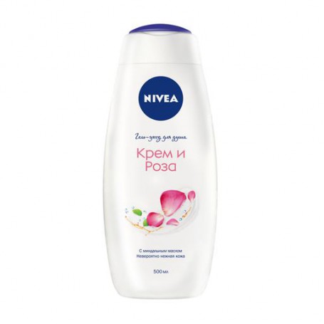 Гель-уход для душа Nivea Крем и роза, с миндальным маслом, 500 мл