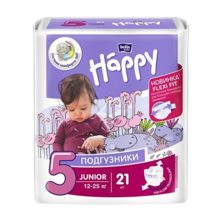 Подгузники детские одноразовые Happy Bella Baby Junior вес 11-18 кг, 38 шт