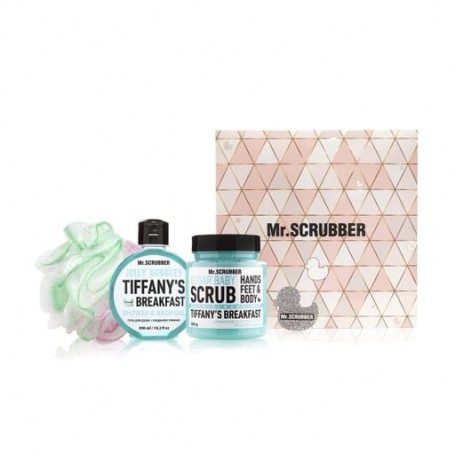 Набор для тела Mr.Scrubber Breakfast in Soho (сахарный скраб, 300 г + гель для душа, 300 мл + мочалка)
