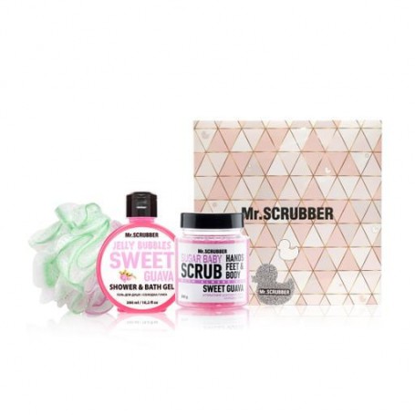 Набор для тела Mr.Scrubber Sweet Guava (сахарный скраб, 300 г + гель для душа, 300 мл + мочалка)