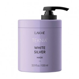 Тонирующая маска для нейтрализации желтого оттенка для светлых и мелированных волос Lakme Teknia White Silver Mask, 1 л