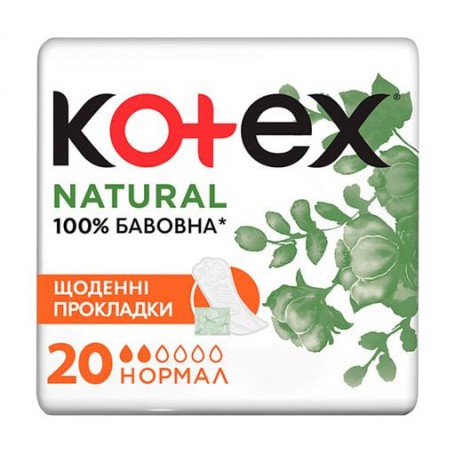 Ежедневные прокладки Kotex Natural Normal, 20 шт