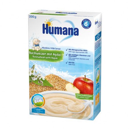 Молочная гречневая каша Humana с яблоком, 200 г