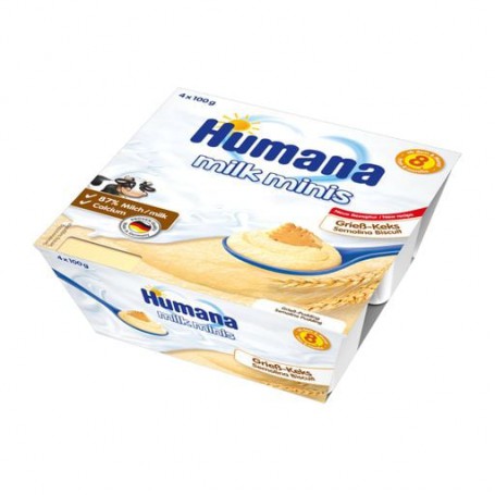 Манный пудинг с печеньем Humana Baby Griessbrei Keks Vanille Ваниль, 4*100 г