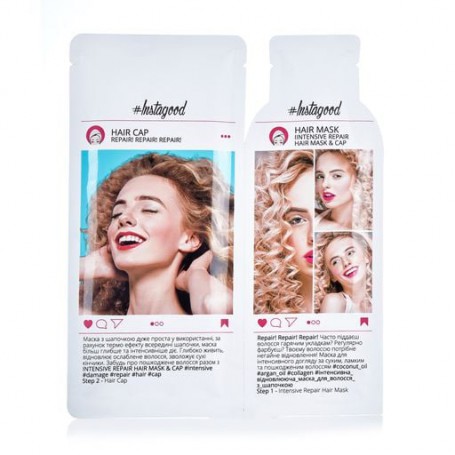 Маска для волос интенсивная, восстанавливающая с шапочкой Instagood Intensive Repair Hair Mask & Cap, 20 г