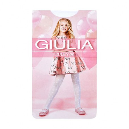 Детские фантазийные колготки из полиамида Giulia Jiuley 20 DEN, с рисунком, bianco, размер 116-122