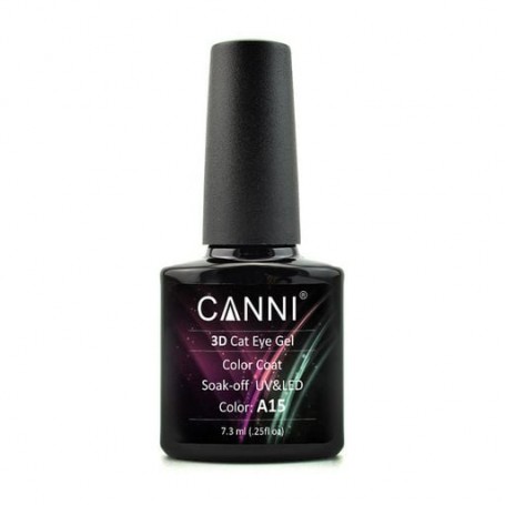 Гель-лак Canni 3D Cat Eye Gel Color Coat Soak-off UV&Led А15 пастельно розово-зеленый, 7.3 мл
