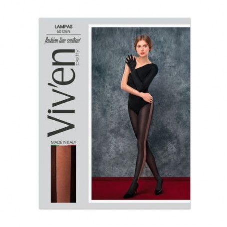 Колготки женские Viv'en petty Lampas 60 DEN, черные, размер 4