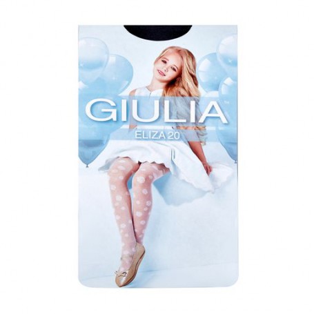 Детские фантастические колготки из полиамида Giulia Eliza 20 DEN (7) с эффектом тюля и флористическим рисунком, nero, размер 128