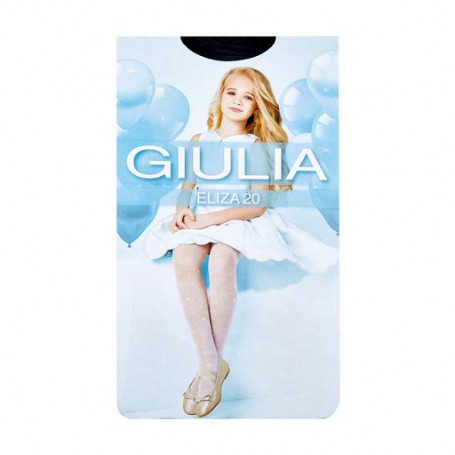Детские фантастические колготки из полиамида Giulia Eliza 20 DEN (8) с эффектом тюля и флористическим рисунком, nero, размер 140