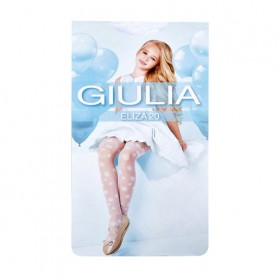 Детские фантастические колготки из полиамида Giulia Eliza 20 DEN (7) с эффектом тюля и флористическим рисунком, bianco, размер 1