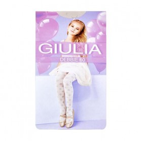 Детские фантазийные колготки из полиамида Giulia Debbie 3D 60 DEN, рисунок в звездочки, panna, размер 92-98