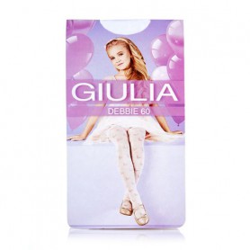 Детские фантазийные колготки из полиамида Giulia Debbie 3D 60 DEN, рисунок в бабочку, bianco, размер 116-122